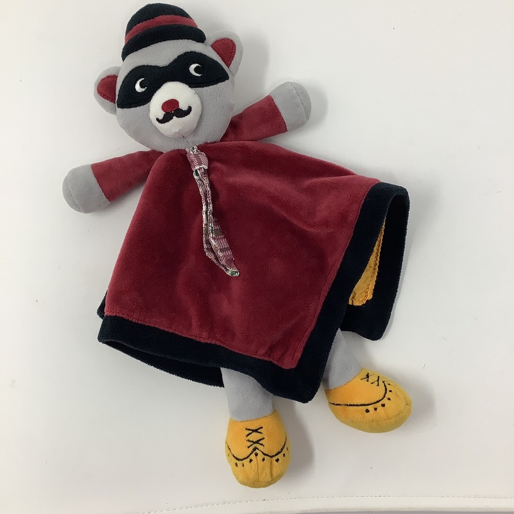 Baby Starters‎ Mustache Bandit Raccoon Lovey Baby Security Blanket Rattle Toy